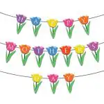 Festiko Happy Mothers Day Multicolor Tulip Banner, Mothers Day Decorations, Mothers Day Celebration, Party Decoration Supplies