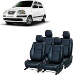 AUTO-SAFE Black PU Leather Car Seat Cover for Hyundai Santro Xing Pack of 4