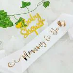 SPECIALYOU.IN Baby shower decoration items | Golden Mommy to be Sash and Caketopper | Mom to be crown | Maternity Photoshoot props | Baby Shower cake topper | Baby shower props | Baby shower kit - 2 pcs