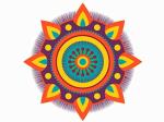Divinedesigns Multicolor Vinyl Eye Rangoli Sticker - 16 X 16 Inch