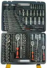 VOLTZ Tool Kit 216 pcs Dr Socket Professional Ratchet Socket tool Set 1/2 1/4 3/8 Tools Toolbox With Heat Treatment & Chrome Finishing