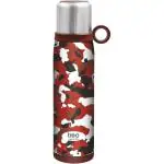 TREO Carbine-650 Vacuum Insulated Hot & Cold Bottle 600 ml Bottle (Pack of 1, Red, Steel)