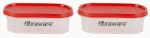 Floraware Food Safe Modular Plastic Storage Containers, Storage Jar with Lid, Pack of 2, BPA Free, 525ml, Red
