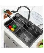 Pishacho Stainless Steel Piano Kitchen All in One Multifunction 304 Grade Waterfall Sink Medium 18x30