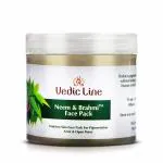 Vedicline Neem Brahmi Face Pack, Reduce Acne, Pigmentation & Open Pores with Almond Oil and Aloe Vera for Flawless Skin,100ml