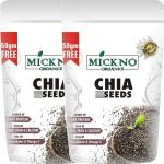 mickno organics Chia seeds weight loss 1kg (500G x 2 ) skin care, chia seeds 500g x 2 Chia Seeds (1000 g, Pack of 2)