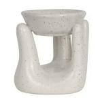 Divine Home White Ceramic Hand Shaped Tea Light Diffuser
