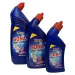 Sona Plus 1 Liter , 500 ml, 250 ml - Original, Disinfectant Toilet Cleaner Liquid | Suitable for Toilet Bowls (Pack of 3)