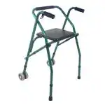 KosmoCare Premium Imported Folding Comfort Walker with Seat incl. 2 pairs of dual front wheels