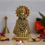 Webelkart Premium Baba Khatu Shyam ji Idol Statue Showpiece for Home and Pooja Decoration | Khatu Shyam Murti for Home and Car Dashboard | Diwali Corporate Gifting (Gold , 6.5 Inches)