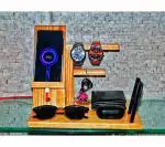 NB Crafted Wooden Docking Station for Mobile, Gift for Men/Husband/Dad Personalized,Nightstand Organizer, Desk Organizer Use in Office or Study Desk for Birthday Anniversary