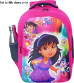 Bayo Dora 47cm For 1st 2nd 3rd 4th & 5th class Lightweight school Bag for Boys &Girls 35 L Laptop Backpack |Pink, Grey