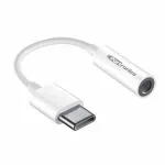 Portronics iKonnect-C Type C to 3.5mm AUX Adaptor Splitter Cable, 11.5cm, for Music and Calls, Only for Type C Devices, Works with Headphones and AUX Port Devices, White