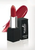 Nude Cosmetics- Creamy Matte Lipstick, Long-lasting, Shea Butter& Vitamin E, PinkRed , 4g