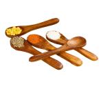 Pyengora Small Spoons For Spice Jars | Cutlery Wooden Mini Masala Spoon Set Pack of 5 no