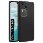 Fashionury Back Cover Case for Vivo V30 5G | Matte Soft Silicon Flexible | Camera Bump Protection | All Side Shock Proof Rubberised Back Case Cover for Vivo V30 5G (Black)