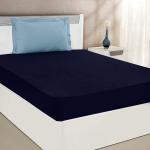 Mattress Protector Cotton Feel Terry Ultra Soft Waterproof Mattress Protector cover Breathable - Hypoallergenic Bed protector - Queen Size 72 X 60 Skirting 2-10 Inch Dark Blue