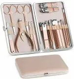 FIGMENT Stainless Steel Professional Manicure Kit Set Nail Cutter For Women Nail Scissors Grooming Kit Manicure Pedicure Kit For Women Nail Acne Remover needle (18 in 1)