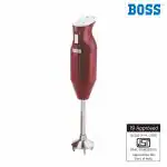 BOSS B132 Portable Hand Blender 225W - Watt | Variable Speed Control | 3 Years Warranty | Easy to Clean and Store | ISI-Marked, Maroon