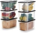 UNDER ZONE Transparent Plastic Unbreakable Multi Storage Box Container (Pack Of 6)