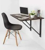 INVISIBLE BED Folding Wall Mounted Study/Computer/Laptop/Office Table with Free Wallshelf (Rich Walnut)