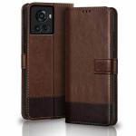 Jotech Dual Colour Flip Cover for OnePlus 10R 5G / 10R Prime 5G - Brown&Coffee
