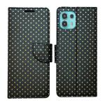 A D Enterprises Black Dot Flip Cover for Moto Edge 20 Fusion | Magnetic Case | Shock Absorbent | Flip Cover Moto Edge 20 Fusion