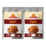 Ghotaram Nagpur Murukku Chakli Chakoli Murukku Snack, Butter Chakli Chakoli Indian Snacks Namkeen | Ready to Eat snacks - Tea Time Chakli | Chakli Diwali Rakhi Snack and Namkeen-150g*2Pack