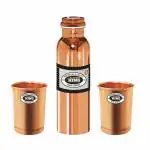 Mr.Copper King 900 ML+ Aqua 1000 Copper Water Bottle Flask Kitchen Accessory With Leak Proof Rust Free Joint less Slim Body Design