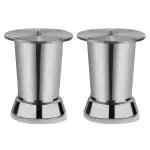 Plantex Heavy Duty Stainless Steel 4 inch Sofa Leg/Bed Furniture Leg Pair for Home Furnitures (DTS-51, Chrome) Pcs - 6