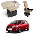 Oshotto PU Leather AR-01 Car Armrest Console Box Compatible with Datsun Go - Beige