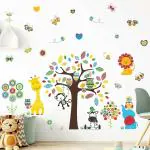 SpecialYou.in Animal Stickers for Wall Decoration for Kids (133 cm x 90 cm) Multicolor Wall Sticker for Home Decoration