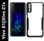 CarryWrap Back Cover for Vivo S1, Vivo Z1x (Black, Transparent, Shock Proof, Pack of: 1)