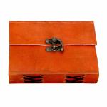 pranjals house Orange Leather Handmade Diary 100 Pages