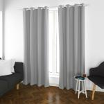 Parda Online Light Grey Blackout Fabric Solid Eyelet Plain Window Curtain, 9ft (Pack of 1)
