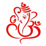 101 DESIGNS POINT, PACK OF 4 LORD GANESH RED VINYL STICKER SIZE 5.5 INCH