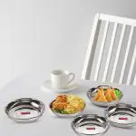 HAZEL Designer Steel Dishes / Plates - 6 Pcs Set - Small.