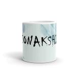 Rish Sonakshi Name Theme Printed Light Blue Ceramic Coffee Mug, 350 Ml