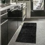 RADRUGS Sparkling Soft Fur Handmade Rug/Doormat (50 x 80 cms) (Black)