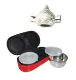 First Front Aluminium Modak Mould with 2 Pcs Bag Lunch Box and (Multicolour, Pack of 2)