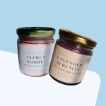 Scarlet Blinks Citrus Sorbet and Lavender Serenity Candles | Soy Wax Candles | Aroma Therapy Candles | Burning Time :-45 HRS Pack of 2