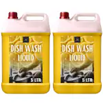 BLISS & BLUSH Dishwash Liquid 10 Liter Yellow Can Jar, with Lemon Fragrance, Grease Cleaner For All Utensils