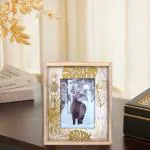 Storia Wooden Deer Photo Frame, Tabletop Photo Frame, Decorative Picture Frames For Home Décor, Office Desk, Bedroom & Living Room (16.6 x 11.6 cm)(Pack Of 2)