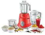 Prestige Supra 750 W Mixer Grinder, 3 Jars (1500 ml, 1500 ml, 300 ml) (Red, Silver)