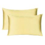 Riara Comfortable Silky Silk Pillowcase Soft Satin Pillow Cover for Hair & Skin Home Decor , Golden (Regular Size, 18
