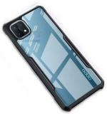 AmericHome Oppo A15, Oppo A15S Black, Transparent Rubber Dual Protection Mobile Back Cover