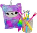 POKSI Combo Stationary Art Polyester Pencil Box l Set of 8 Multicolor