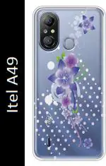 BeauCase Itel A49 Purple Silicon Grip Case Back Cover