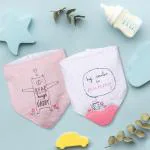 Baby Moo Feeding Bandana Bibs Pack Of 2 Bear Hugs Daddy Pink White