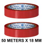 VCR Red Color Tape - 50 Meters in Length - 18mm / 0.75